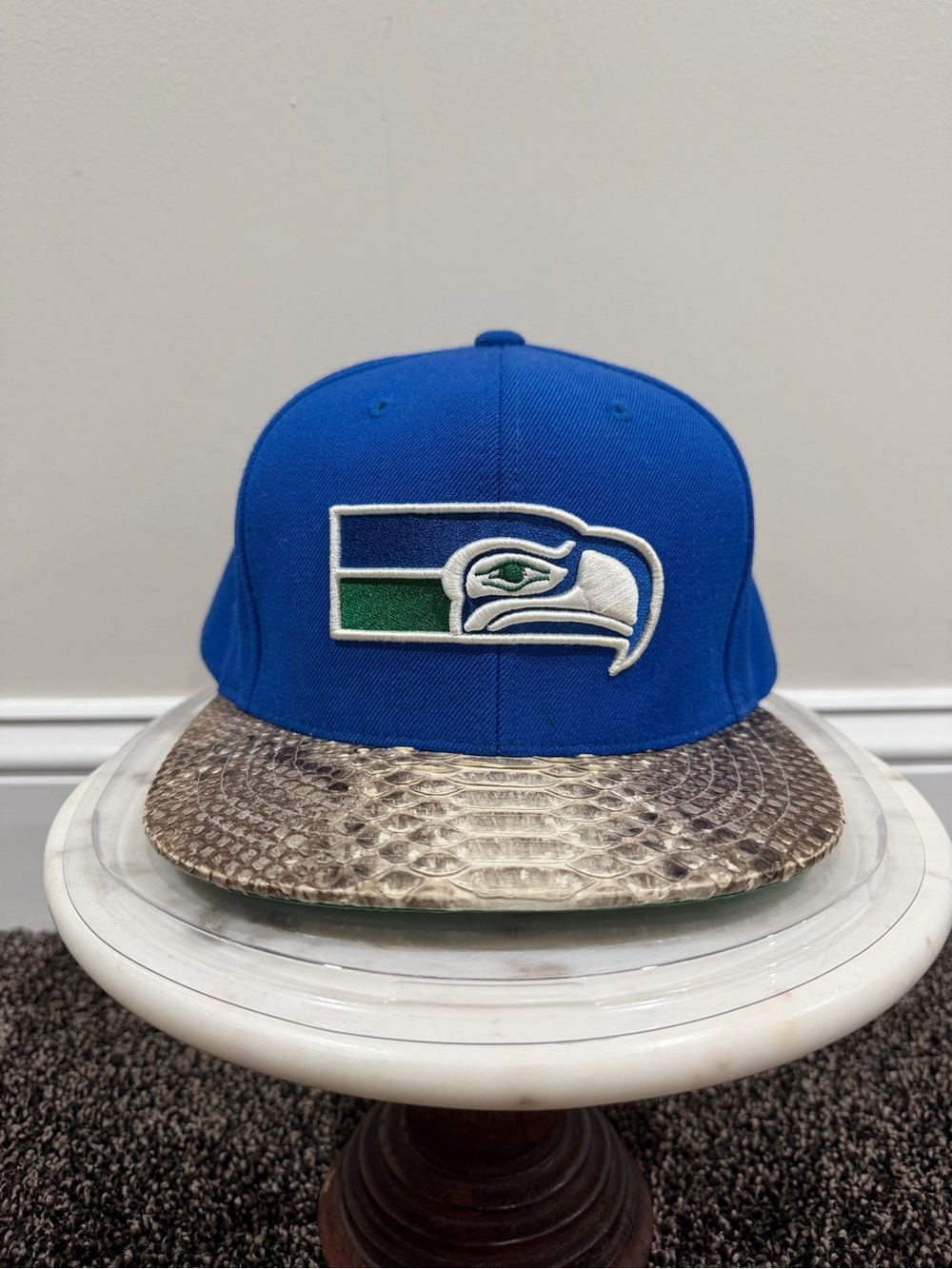 Just Don x Mitchell & Ness NFL Seattle Seahawks Blue Python Hat